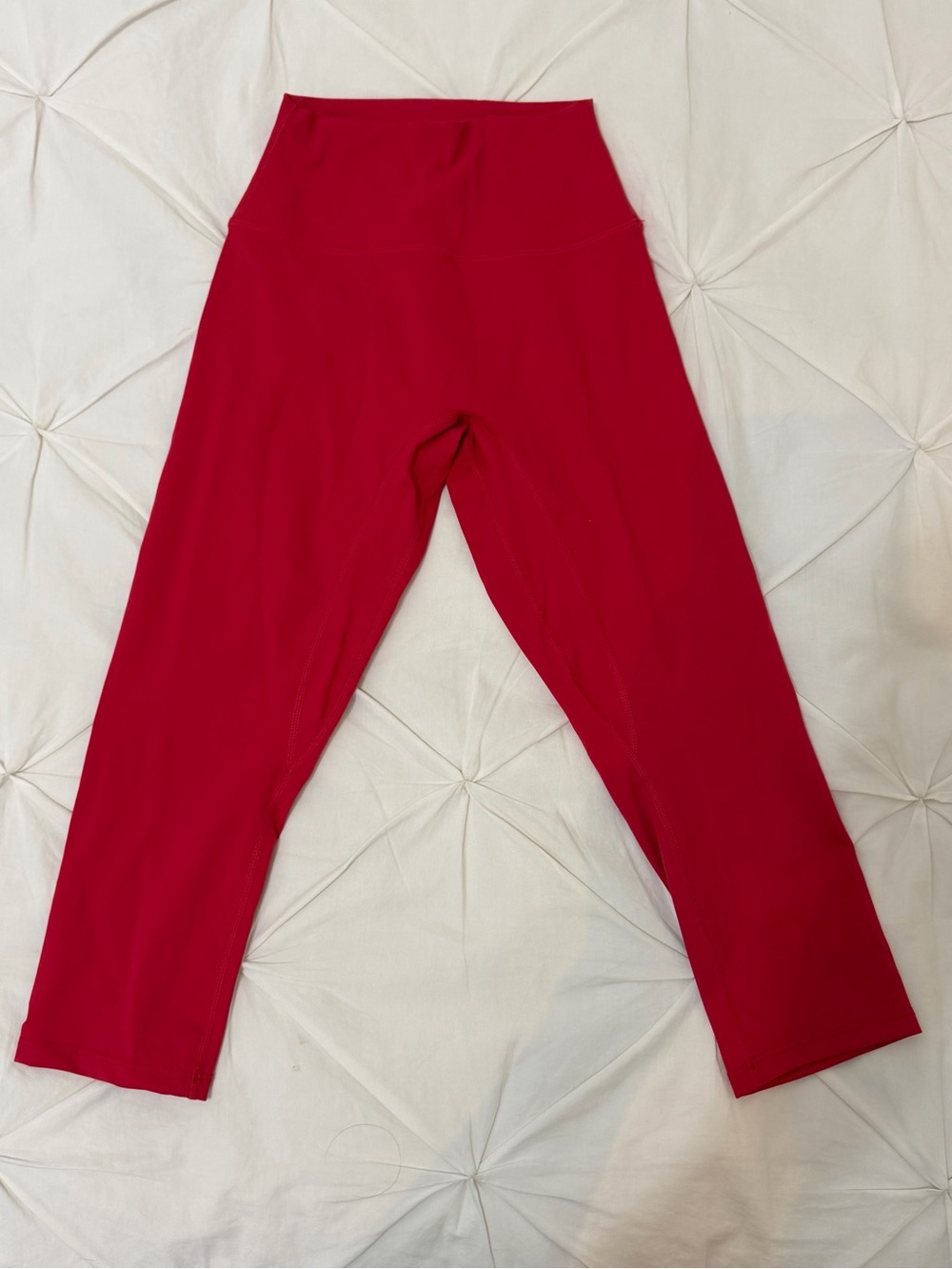 High-Waist Red Capri Leggings